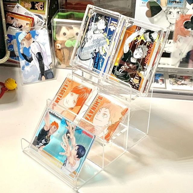 Millet storage bar display stand postcards and small cards badges collection acrylic brick flowing hemp finishing box