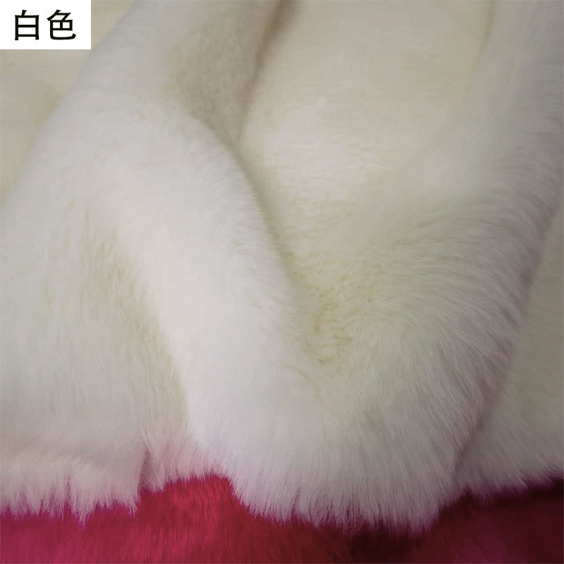 加厚仿狐狸毛布料人造毛皮草柜台装饰地毯服装围巾马甲布兽装毛料 - 图0
