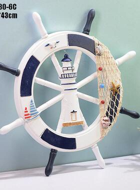 43cm舵手船舵 海洋舵手 地中海风格 装饰水手工艺品挂件ma17080