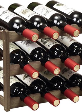 厨房收纳架竹木葡萄酒收纳架多层酒窖葡萄酒存放竹架置地橱柜酒架
