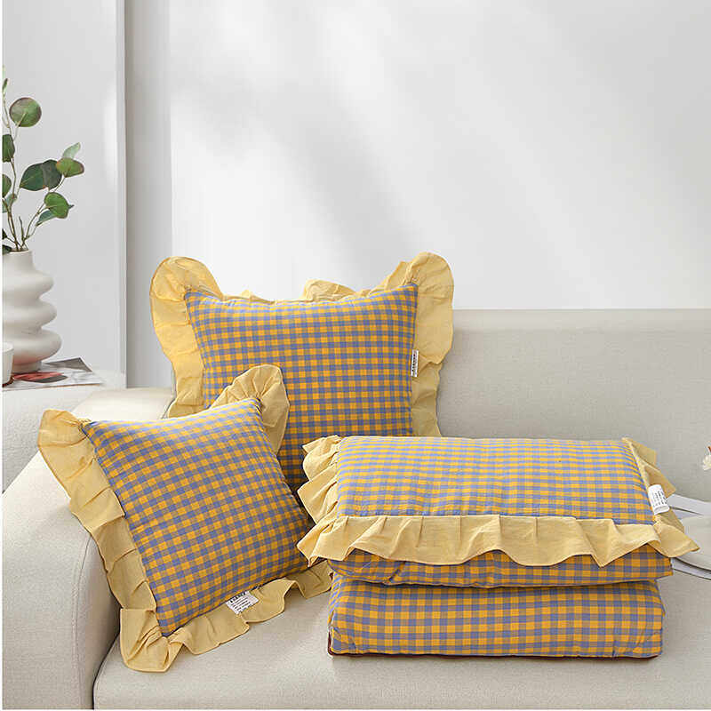 新款法式大花边抱枕被子二一全棉色织水洗棉午睡毯子可折叠枕头,淘宝优惠券,粉丝福利购,淘宝优惠卷