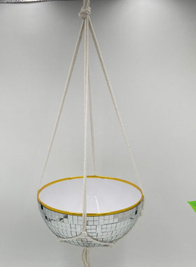 圣诞球disco花盆玻璃镜片种植镜面花盆花盆机吊篮花盆时尚摆件