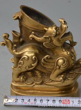 铜器铜麒麟摆件家居摆件古玩手工艺杂项批发市场