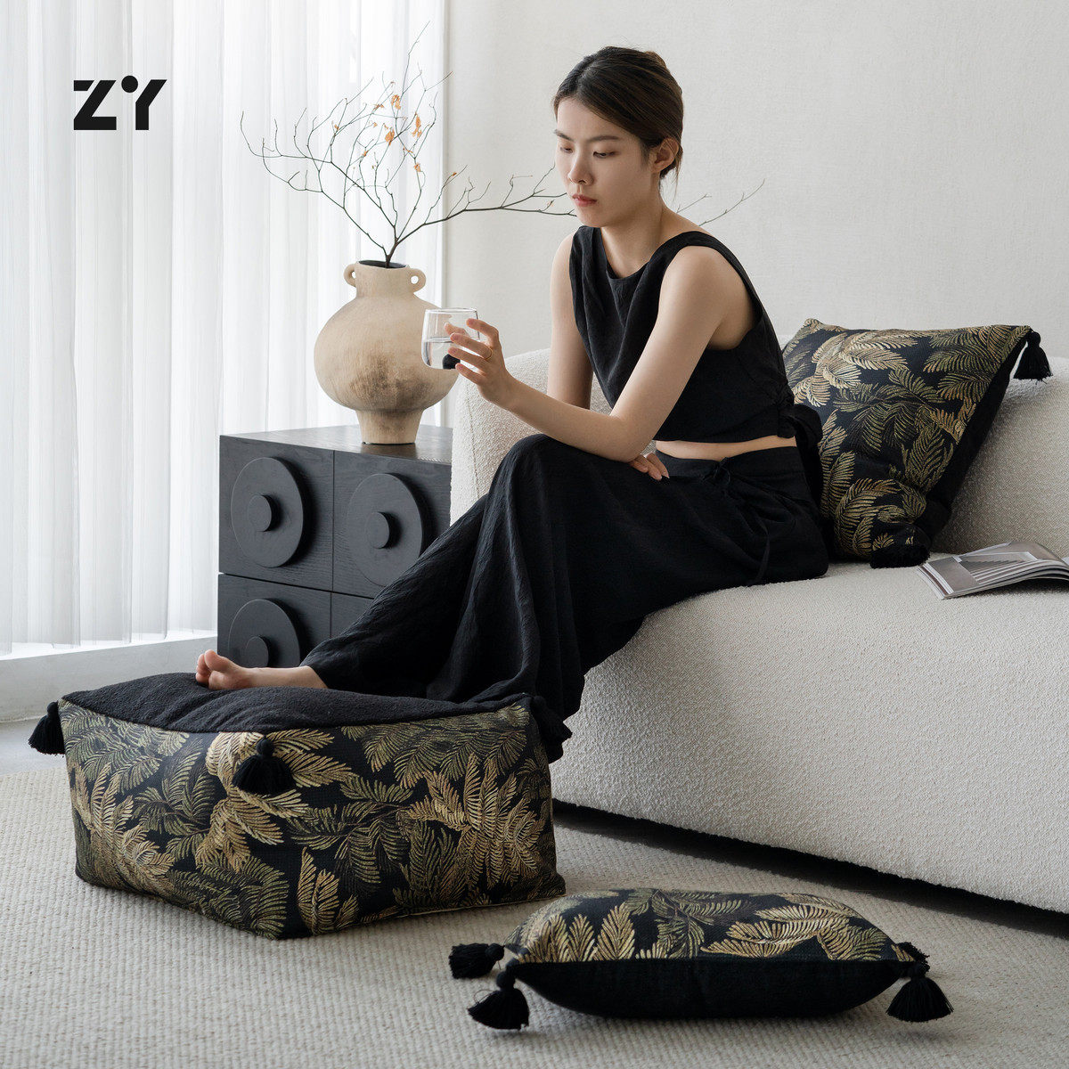 致悦【国风】客厅坐墩懒人沙发蒲团榻榻米抱枕坐垫阳台墩子纸巾盒,淘宝优惠券,粉丝福利购,淘宝优惠卷