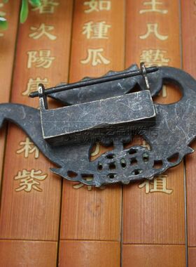 古玩杂项铜器眼前工艺品复古铜锁工艺锁福在批发图锁具门锁