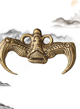 铜蝙蝠福横梁吊房梁吊铜钱化鼠压风水挂件金钱蝙蝠道具家居厂家