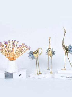 轻奢水晶天鹅装饰品客厅电视柜酒柜餐桌装饰摆件家居送礼物闺蜜