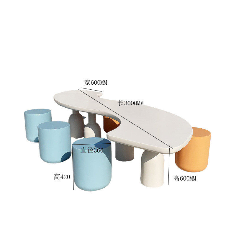 玻璃钢座椅儿童圆形坐凳幼儿园异形学习桌椅组合frp校园餐桌简约,淘宝优惠券,粉丝福利购,淘宝优惠卷