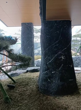 制作塑石假山黑山石装饰柱手工艺品景观雕塑假树工程