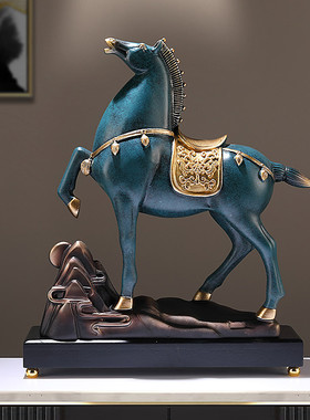 中式马摆件客厅马到成功办公室招财居装饰品红色生肖马开业礼物