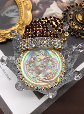 中古风圣诞帽满钻胸针吊坠两用