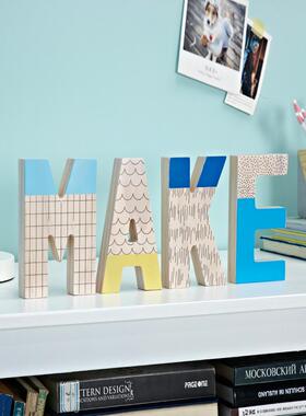 北欧创意英文字母摆件客厅书房间电视柜儿童房可爱桌面家居装饰品