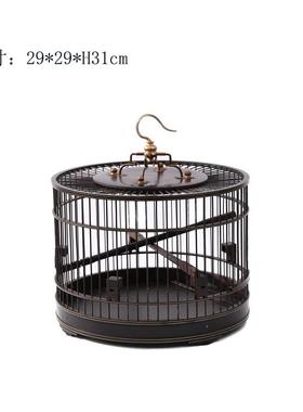 中式样板间售楼处软装饰品紫光檀鸟笼工艺品家居书房桌面木质摆件