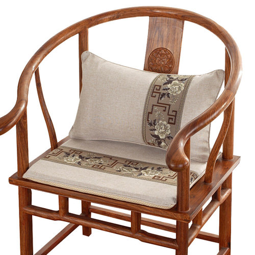 新中红式木椅子坐垫茶椅实木家具沙发太师椅圈椅茶桌椅垫餐椅座垫-图0