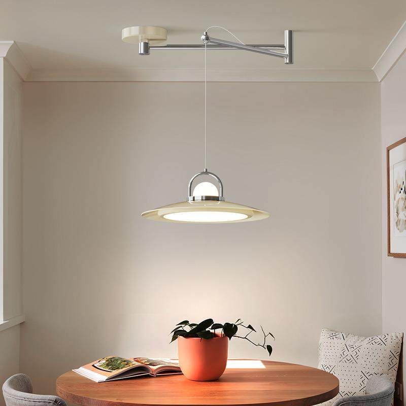 奶油中古餐厅吊灯复古卧室书房餐灯可移动摇臂飞碟吧台灯灯具,淘宝优惠券,粉丝福利购,淘宝优惠卷