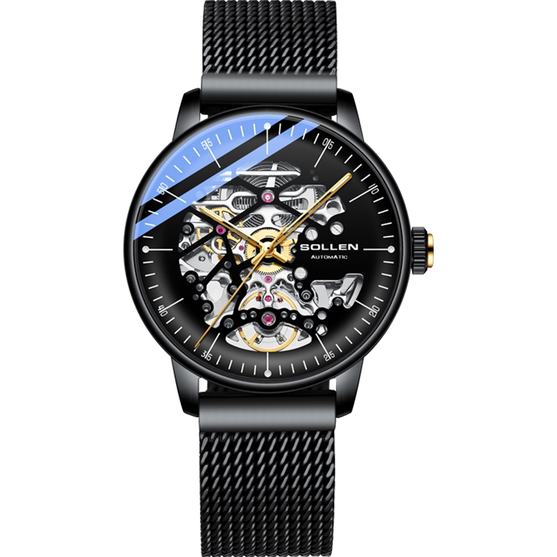 梭伦全自动防水新概念镂空机械表 sollen梭伦佳琦乐国产腕表