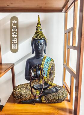 泰国佛像摆件释迦摩尼佛头客厅玄关东南亚风格泰式酒店餐厅装饰品