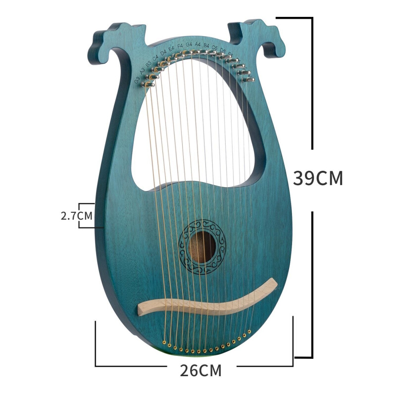 鹿角款16音莱雅琴16弦小竖琴lyre里尔琴便携琴里拉琴便携式乐器-图3