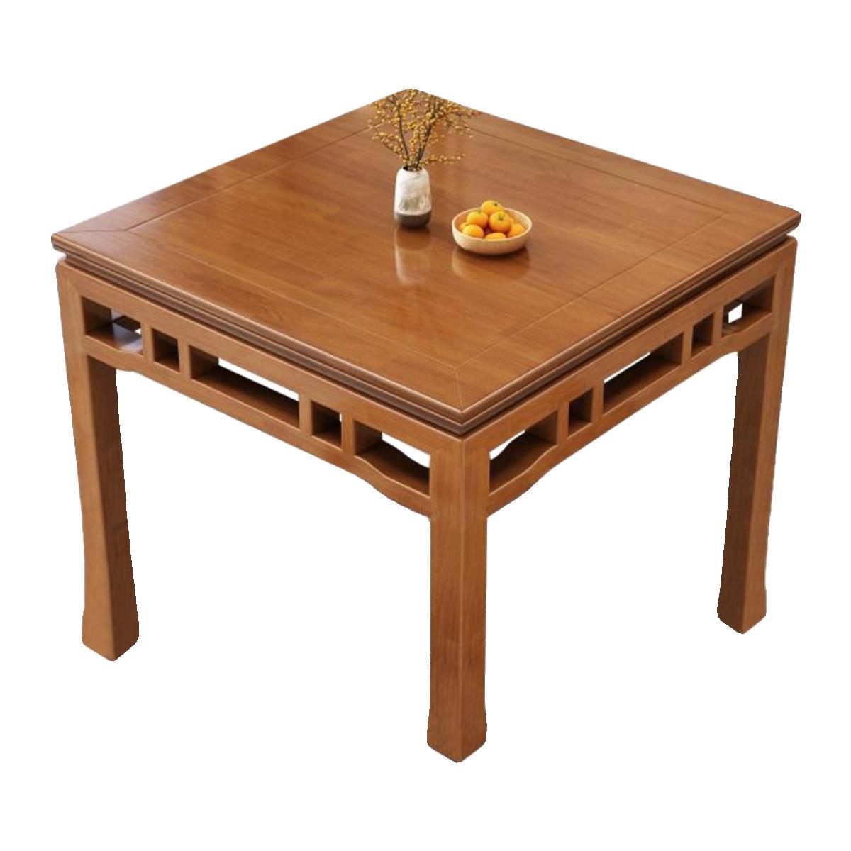 全实木餐桌椅组合八仙桌吃饭家用饭店小户型用正方形老式中式桌子 - 图3