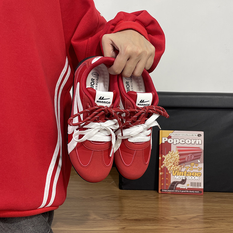 回力红色德训鞋女款2025秋季新款软底运动赛车鞋学生百搭轻便板鞋,淘宝优惠券,粉丝福利购,淘宝优惠卷