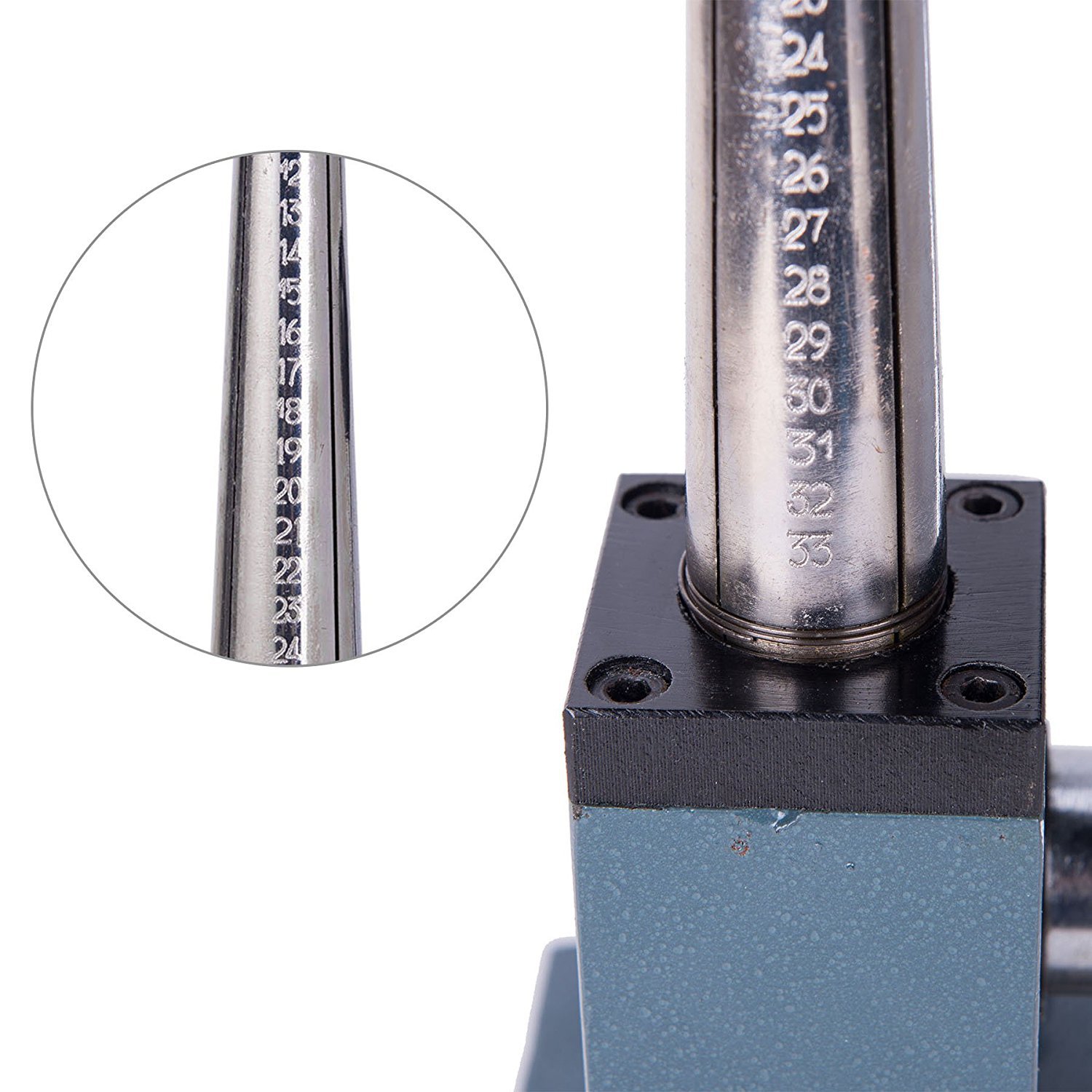 Mini blue single pole ring expander, ring size adjuster, ring resizing and round jewelry tool
