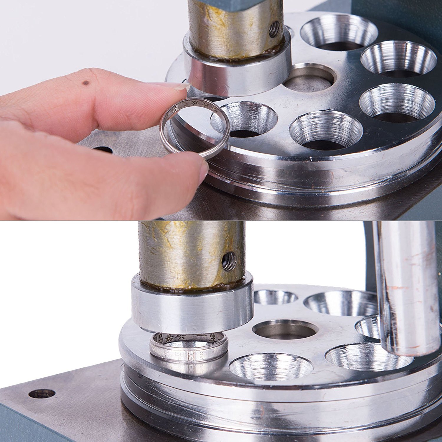 Mini blue single pole ring expander, ring size adjuster, ring resizing and round jewelry tool