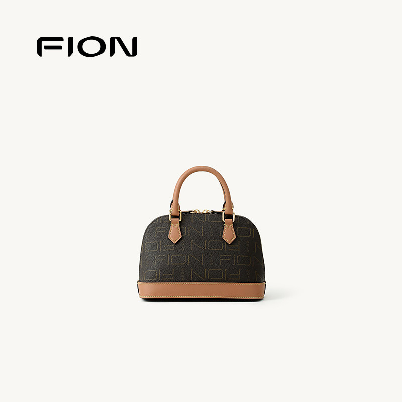 Fion/菲安妮女包老花贝壳包新款手提包单肩斜挎包日常百搭通勤包,淘宝优惠券,粉丝福利购,淘宝优惠卷