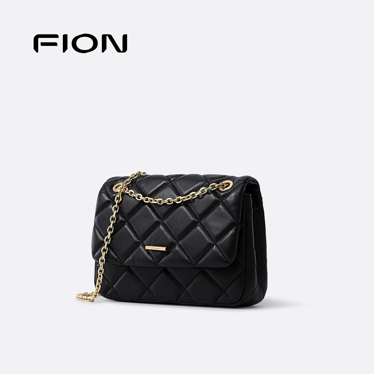 Fion/菲安妮真皮小方包2025新款女小众高级子母斜挎包通勤单肩包 - 图0