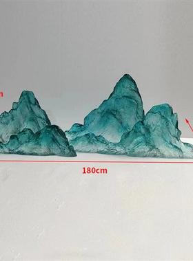 酒店商场大型透明树脂水晶雕塑定制创意抽象落地浪花艺术摆件制做