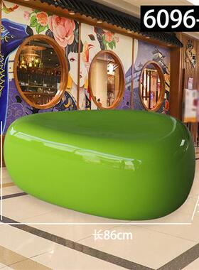 酒店商场幼儿园创意玻璃钢座椅雕塑简约现代休闲鹅卵石桌凳子摆件