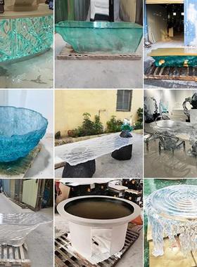 玻璃钢户外雕塑定制透明树脂室内摆件酒店创意大型高档装饰品定做