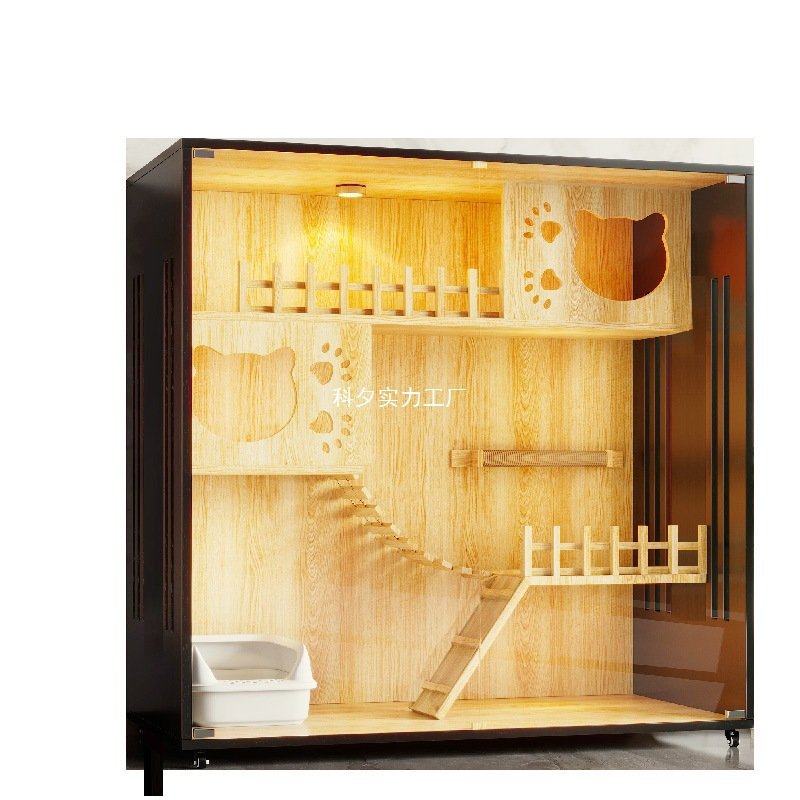 猫别墅家用实木大空间防水号豪华猫笼猫舍室内猫窝全景笼猫柜,淘宝优惠券,粉丝福利购,淘宝优惠卷