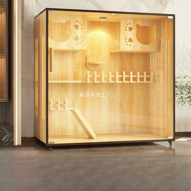 猫别墅家用实木大空间防水号豪华猫笼猫舍室内猫窝全景笼猫柜,淘宝优惠券,粉丝福利购,淘宝优惠卷