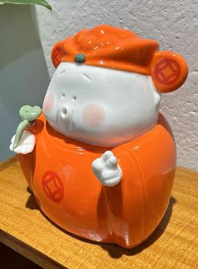 新中式创意财神陶瓷摆件家居饰品喜庆可爱桌面工艺品开业送礼