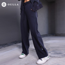 OULLA Aulaqiu Winter Thickened with velvety sports pants Warm Legs High Waist Casual Pants Jog Pants Women 3686