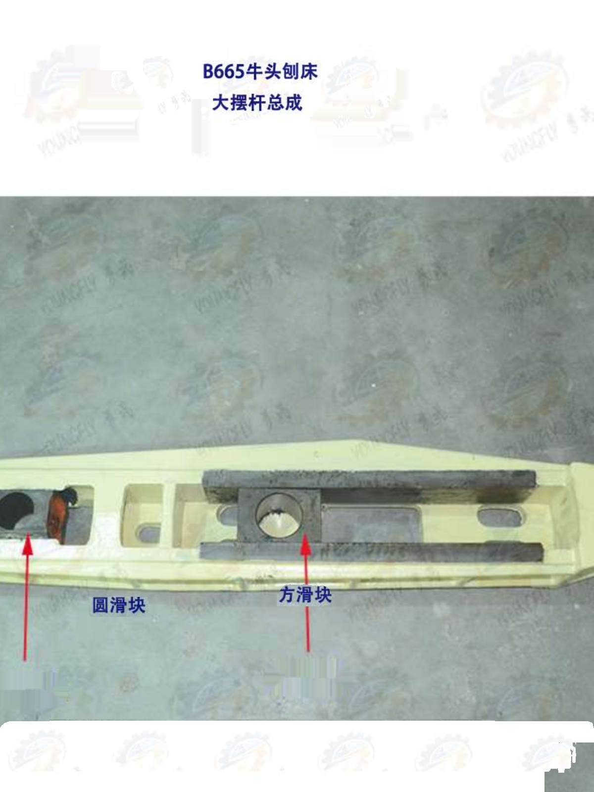 机床配件机床B665牛头刨床摆臂大摆杆总成（含方滑块圆滑块）配 - 图1