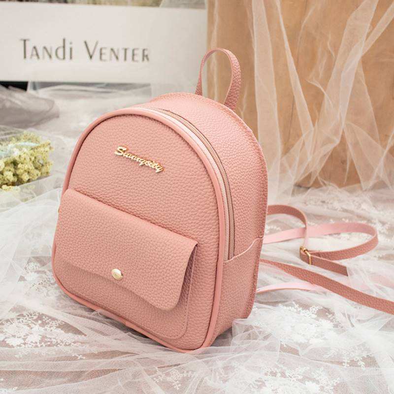 网红Mini Backpack Women PU Leather Shoulder Bag For Teenage - 图1