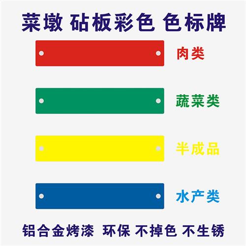 餐饮墩头色标牌 彩色分类砧板 金属色标牌 菜墩 菜板色标分色管理 - 图0