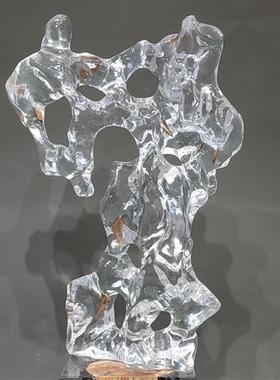 透明树脂太湖石摆件售楼处酒店会所大堂楼梯间大型落地雕塑装饰品