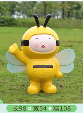 玻璃钢蜜蜂雕塑模型卡通动物摆件幼儿园门口装饰户外园林景区小品