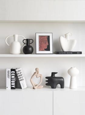 现代轻奢风艺术高级感轻法式客厅电视柜软装摆设样板间装饰品摆件