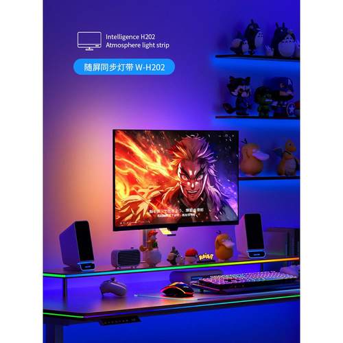 RGB灯带电竞房氛围灯电脑屏幕显示器背光灯桌面神光屏光同步灯条 - 图0