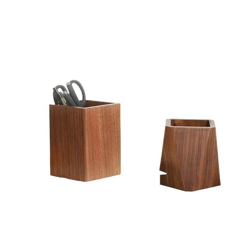 黑胡桃木笔筒创意实木收纳盒办公室桌面摆件笔筒胡桃木感轻奢,淘宝优惠券,粉丝福利购,淘宝优惠卷