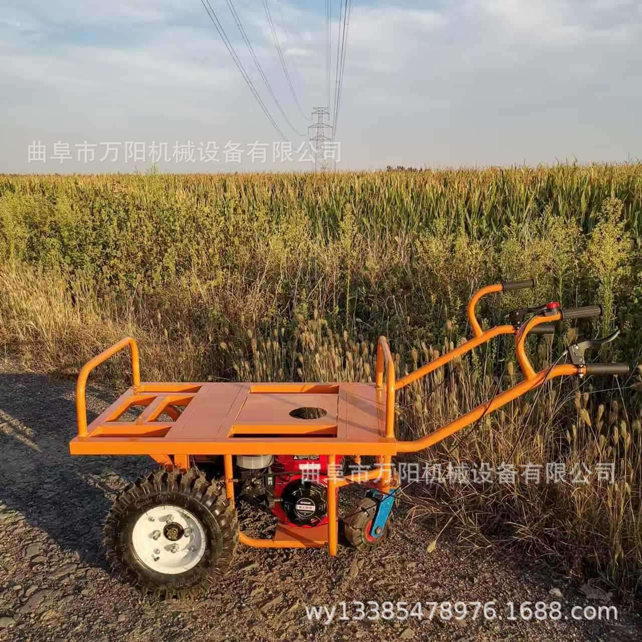 汽油机独轮车农用爬山手推车 单轮推车机械运输工具 - 图1