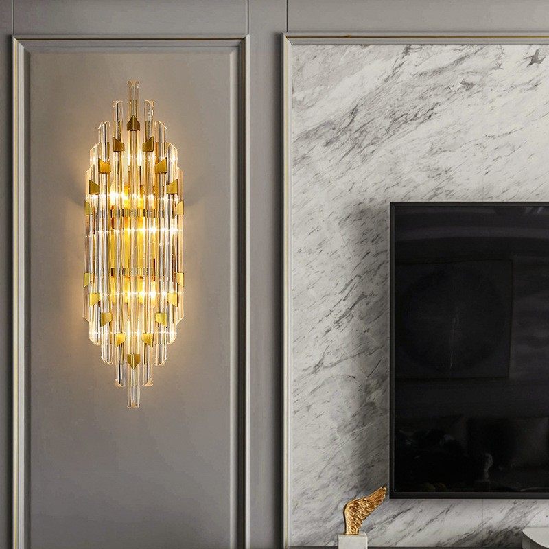 欧式轻奢水晶玻璃墙灯现代简约客厅电视背景墙壁灯酒店卧室床头灯,淘宝优惠券,粉丝福利购,淘宝优惠卷