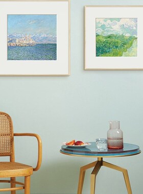 极速海边小镇抽象风景o客厅装饰画小众文艺北欧正方形卧室餐厅边