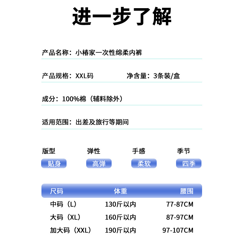 小椿家一次性无菌纯棉内裤男款舒适免洗日抛出差旅游便携平角短裤