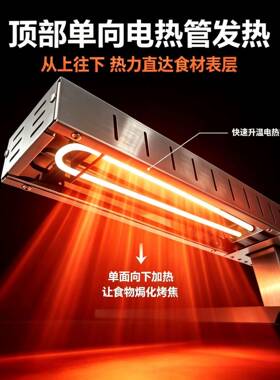 跨境芝士奶酪融化器商用厨房设备不锈钢电热面火炉甜品加热烘烤机