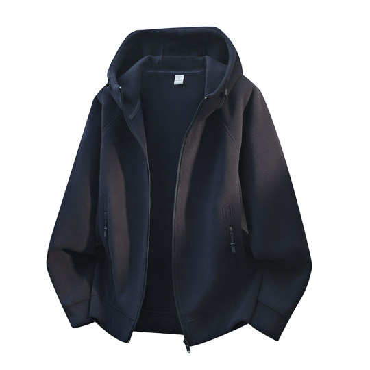 Merison autumn and winter loose polar fleece hooded jacket