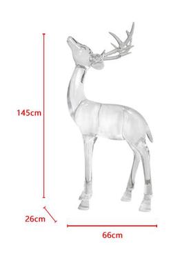 园林广场草坪麋鹿装饰品透明树脂水晶鹿摆件酒店会所大堂落地雕塑